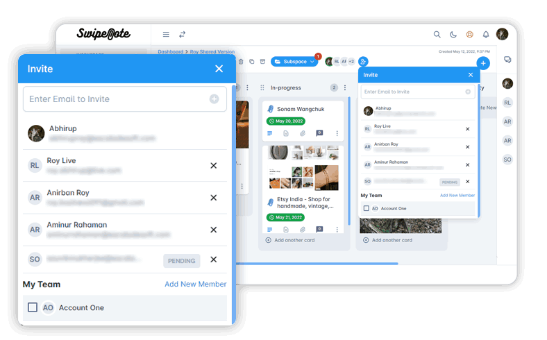 SwipeNote Workspace Team Invitation